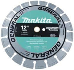 Makita - 14" Diam, 20mm Arbor Hole Diam, Wet & Dry Cut Saw Blade - Diamond-Tipped, Standard Round Arbor - Exact Tooling