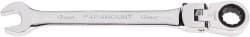 Paramount - 9mm 12 Point Flexhead Combination Wrench - 15° Head Angle, 5-3/16" OAL, Chrome Vanadium Steel, Polished Finish - Exact Tooling