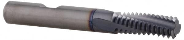 Emuge - 1/2-13 UNC, 0.371" Cutting Diam, 3 Flute, Solid Carbide Helical Flute Thread Mill - Internal Thread, 1.036" LOC, 3" OAL, 3/8" Shank Diam - Exact Tooling