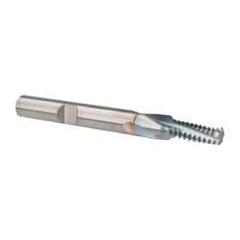 Emuge - 1/4-20 UNC, 0.185" Cutting Diam, 3 Flute, Solid Carbide Helical Flute Thread Mill - Internal Thread, 0.524" LOC, 2-1/2" OAL, 1/4" Shank Diam - Exact Tooling