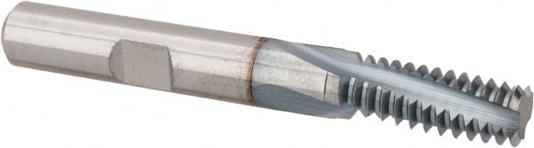 Emuge - 3/8-16 UNC, 0.301" Cutting Diam, 3 Flute, Solid Carbide Helical Flute Thread Mill - Internal Thread, 0.78" LOC, 2-1/2" OAL, 5/16" Shank Diam - Exact Tooling