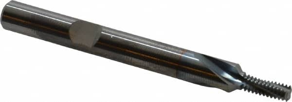 Emuge - #10-32 UNF, 0.15" Cutting Diam, 3 Flute, Solid Carbide Helical Flute Thread Mill - Internal Thread, 0.39" LOC, 2-1/2" OAL, 1/4" Shank Diam - Exact Tooling