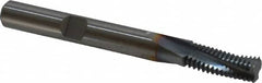 Emuge - 5/16-24 UNF, 0.246" Cutting Diam, 3 Flute, Solid Carbide Helical Flute Thread Mill - Internal Thread, 0.644" LOC, 2-1/2" OAL, 1/4" Shank Diam - Exact Tooling