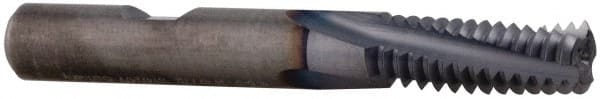 Emuge - #10-24 UNC, 0.136" Cutting Diam, 3 Flute, Solid Carbide Helical Flute Thread Mill - Internal Thread, 0.395" LOC, 2-1/2" OAL, 1/4" Shank Diam - Exact Tooling