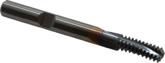 Emuge - 5/16-18 UNC, 0.242" Cutting Diam, 3 Flute, Solid Carbide Helical Flute Thread Mill - Internal Thread, 0.637" LOC, 2-1/2" OAL, 1/4" Shank Diam - Exact Tooling