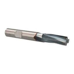 Emuge - 1/2-20 UNF, 0.371" Cutting Diam, 3 Flute, Solid Carbide Helical Flute Thread Mill - Internal Thread, 1.023" LOC, 3" OAL, 3/8" Shank Diam - Exact Tooling