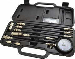Lincoln - 11 Piece Dial Engine Compression Test Kit - 300 Max Pressure, PSI Scale - Exact Tooling