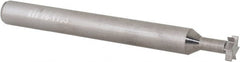 Made in USA - 1/4" Diam x 1/16" Face Width, Solid Carbide, 6 Teeth, Shank Connection Woodruff Keyseat Cutter - Uncoated, 2-1/2" Overall Length x 1/4" Shank Diam, Straight Teeth - Exact Tooling