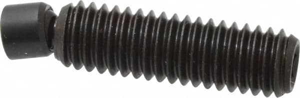 Gibraltar - 3/8-16, 1-1/2" OAL, Alloy Steel, Swivel Pad - Black Oxide Finish, 0.293" Pad Diam, 1-1/4" Thread Length, 7.5° Swivel Angle, 3/16" Hex Key - Exact Tooling
