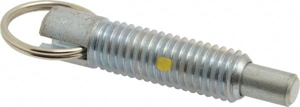 Gibraltar - 1/2-13, 1.4" Thread Length, 5/16" Plunger Diam, 1/2" Plunger Projection, 2.5 Lb Init to 5 Lb Final End Force, Steel Locking Pull Ring Plunger - Exact Tooling