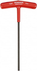 Bondhus - 4mm Hex, T-Handle Cushion Grip, Hex Key - 152mm OAL, Metric System of Measurement - Exact Tooling