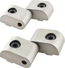 80/20 Inc. - 1-1/2" Long x 1-9/64" Wide x 26mm Thick, Left Lift Off Hinge Long Pin Top Short Pin Bottom - Aluminum, Clear Anodized Finish - Exact Tooling