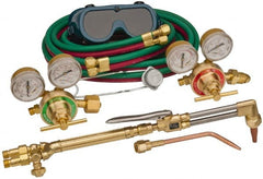Value Collection - 1/2 Inch Cutting Capacity, 1/4 Inch Welding Capacity, Oxygen and Acetylene Torch Kit - Welding Outfit - Exact Tooling