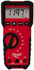 Milwaukee Tool - 2216-20, CAT III, 600 VAC/VDC, Digital True RMS Auto Ranging Multimeter - 40 mOhm, Measures Voltage, Capacitance, Current, Frequency, Resistance - Exact Tooling