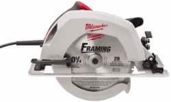 Milwaukee Tool - 15 Amps, 10-1/4" Blade Diam, 5,200 RPM, Electric Circular Saw - 120 Volts, 3.1 hp, 12' Cord Length, 5/8" Arbor Hole, Right Blade - Exact Tooling