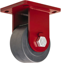 Hamilton - 6" Diam x 3" Wide x 8-1/2" OAH Top Plate Mount Rigid Caster - Nylon, 6,000 Lb Capacity, Sealed Precision Ball Bearing, 6-1/2 x 7-1/2" Plate - Exact Tooling