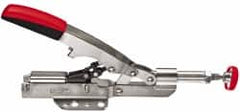 Bessey - 700 Lb Load Capacity, Flanged Base, Carbon Steel, Standard Straight Line Action Clamp - 4 Mounting Holes, 0.465" Plunger Diam, Straight Handle - Exact Tooling
