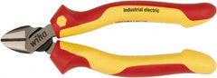 Wiha - 6-19/64" OAL, 0.079" Capacity, Diagonal Cutter - Cushion Grip Handle - Exact Tooling