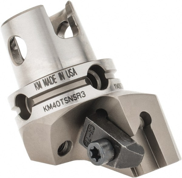 Kennametal - NG3R Insert, 47mm Head Length, Modular Grooving Cutting Unit Head - Right Hand Cut, System Size KM40, Through Coolant, Series Top Notch - Exact Tooling