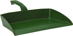Vikan - 12-1/2" Wide Handheld Dustpan - Plastic Body, 4-1/2" Handle, Green - Exact Tooling