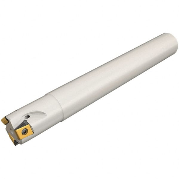 Iscar - 50mm Cut Diam, 12.5mm Max Depth of Cut, 32mm Shank Diam, 130mm OAL, Indexable Square Shoulder Helical End Mill - T490 LN.T 13.. Inserts, Cylindrical Shank, 90° Lead Angle, Through Coolant, Series Helitang - Exact Tooling