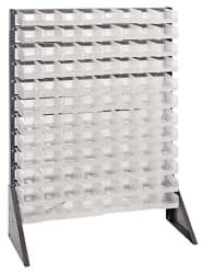 Quantum Storage - 96 Bin Rail System with Ultra Bins - 36 Inch Overall Width x 15 Inch Overall Depth x 53 Inch Overall Height, Clear Tri-Clear Polypropylene Bins - Exact Tooling