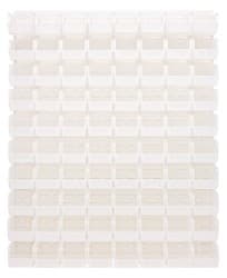 Quantum Storage - 80 Bin Louvered Panel with Ultra Bins - 48 Inch Overall Width x 11 Inch Overall Depth x 61 Inch Overall Height, Clear Tri-Clear Polypropylene Bins - Exact Tooling