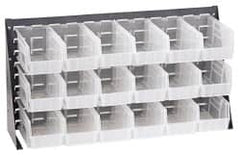 Quantum Storage - 18 Bin Louvered Panel with Ultra Bins - 36 Inch Overall Width x 11 Inch Overall Depth x 19 Inch Overall Height, Clear Tri-Clear Polypropylene Bins - Exact Tooling