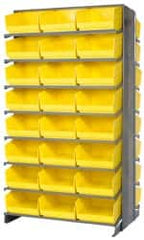 Quantum Storage - 48 Bin Store-More Sloped Shelving System - 36 Inch Overall Width x 24 Inch Overall Depth x 63-1/2 Inch Overall Height, Yellow Polypropylene Bins - Exact Tooling