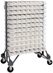 Quantum Storage - 192 Bin Rail System with Ultra Bins - 36 Inch Overall Width x 20 Inch Overall Depth x 53 Inch Overall Height, Clear Tri-Clear Polypropylene Bins - Exact Tooling