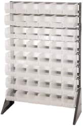 Quantum Storage - 48 Bin Rail System with Ultra Bins - 36 Inch Overall Width x 15 Inch Overall Depth x 53 Inch Overall Height, Clear Tri-Clear Polypropylene Bins - Exact Tooling