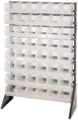 Quantum Storage - 48 Bin Rail System with Ultra Bins - 36 Inch Overall Width x 15 Inch Overall Depth x 53 Inch Overall Height, Clear Tri-Clear Polypropylene Bins - Exact Tooling