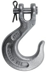 CM - 7/16 Inch Chain Diameter, Grade 43 Clevis Hook - 7,200 Lbs. Load Capacity, 0.58 Inch Inside Diameter, 1/2 Inch Pin Diameter, 1.02 Inch Hook Throat, 5.56 Inch Overall Length, 3.91 Inch Hook Width - Exact Tooling