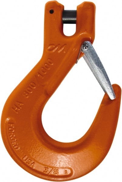 CM - 5/8 Inch Chain Diameter, Grade 100 Clevis Hook - 22,600 Lbs. Load Capacity, 0.71 Inch Inside Diameter, 3/4 Inch Pin Diameter, 1.69 Inch Hook Throat, 8.43 Inch Overall Length, 6.2 Inch Hook Width - Exact Tooling