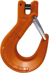CM - 1/2 Inch Chain Diameter, Grade 100 Clevis Hook - 15,000 Lbs. Load Capacity, 29/50 Inch Inside Diameter, 17/27 Inch Pin Diameter, 1-19/50 Inch Hook Throat, 5-12/25 Inch Hook Width - Exact Tooling