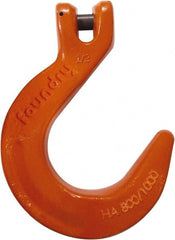 CM - 3/8 Inch Chain Diameter, Grade 100 Clevis Hook - 8,800 Lbs. Load Capacity, 0.47 Inch Inside Diameter, 0.507 Inch Pin Diameter, 3.05 Inch Hook Throat, 7.87 Inch Overall Length, 5.73 Inch Hook Width - Exact Tooling