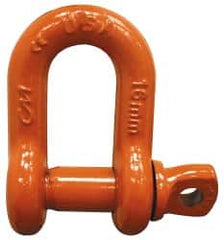 CM - 1/2" Nominal Chain Size, 3 Ton Carbon Steel Screw Chain Shackle - 23/32" Diam, 5/8" Pin Diam, 13/16" Wide Inside Jaw, 13/16" Inside Width - Exact Tooling