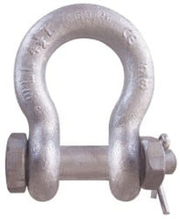 CM - 1/2" Nominal Chain Size, 3 Ton Carbon Steel Bolt Anchor Shackle - 23/32" Diam, 5/8" Pin Diam, 13/16" Wide Inside Jaw, 1-5/32" Inside Width - Exact Tooling