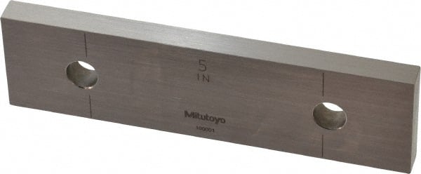 Mitutoyo - 5" Rectangular Steel Gage Block - Accuracy Grade 0, Includes Certificate of Inspection - Exact Tooling