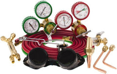 Value Collection - 1/2 Inch Cutting Capacity, 3/16 Inch Welding Capacity, Oxygen and Acetylene Torch Kit - Welding Outfit - Exact Tooling