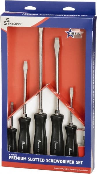 Ability One - 6 Piece Slotted Screwdriver Set - Bit Sizes: Philips #1 to #3 - Exact Tooling