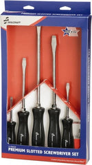 Ability One - 6 Piece Slotted Screwdriver Set - Bit Sizes: Philips #1 to #3 - Exact Tooling