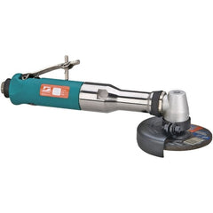 Dynabrade - 4" Wheel Diam, 13,500 RPM, Pneumatic Angle & Disc Grinder - 3/8-24 Spindle, 40 CFM, Rear Exhaust - Exact Tooling