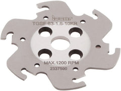 Iscar - Arbor Hole Connection, 1/16" Cutting Width, 0.591" Depth of Cut, 63mm Cutter Diam, 0.3937" Hole Diam, 6 Tooth Indexable Slotting Cutter - TGSF Toolholder, TAG N-A, TAG N-C/W/M, TAG N-J/JS/JT, TAG N-LF, TAG N-MF, TAG N-UT Insert - Exact Tooling