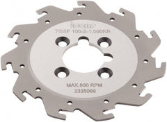 Iscar - Arbor Hole Connection, 0.079" Cutting Width, 1.02" Depth of Cut, 0.065" Cutter Diam, 1" Hole Diam, 11 Tooth Indexable Slotting Cutter - TGSF Toolholder, TAG N2 Insert - Exact Tooling