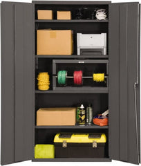 Durham - 4 Shelf Locking Storage Cabinet - Steel, 36" Wide x 18" Deep x 72" High, Gray - Exact Tooling