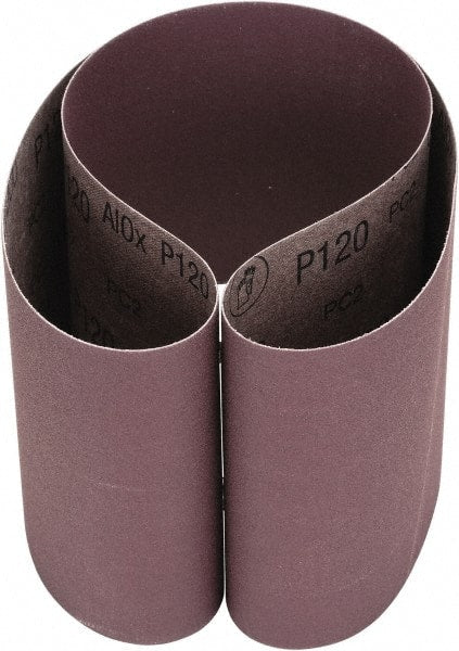 3M - 6" Wide x 48" OAL, 120 Grit, Aluminum Oxide Abrasive Belt - Aluminum Oxide, Coated, Cloth Backing, Series 341D - Exact Tooling