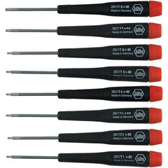 Wiha - 8 Piece Torx Screwdriver Set - Bit Sizes: Torx T1, T2, T3, T4, T5, T6, T-7 & T-8 - Exact Tooling