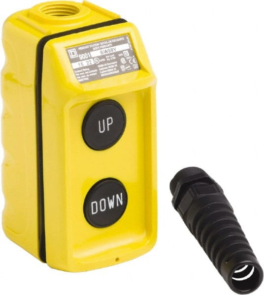 Schneider Electric - 2 Operator, Pushbutton Pendant Control Station - Up-Down (Legend), Momentary Switch, 8NO Contact - Exact Tooling