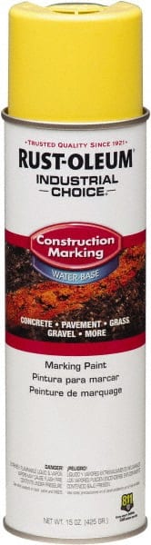 Rust-Oleum - 15 fl oz Yellow Marking Paint - Water-Based Formula - Exact Tooling